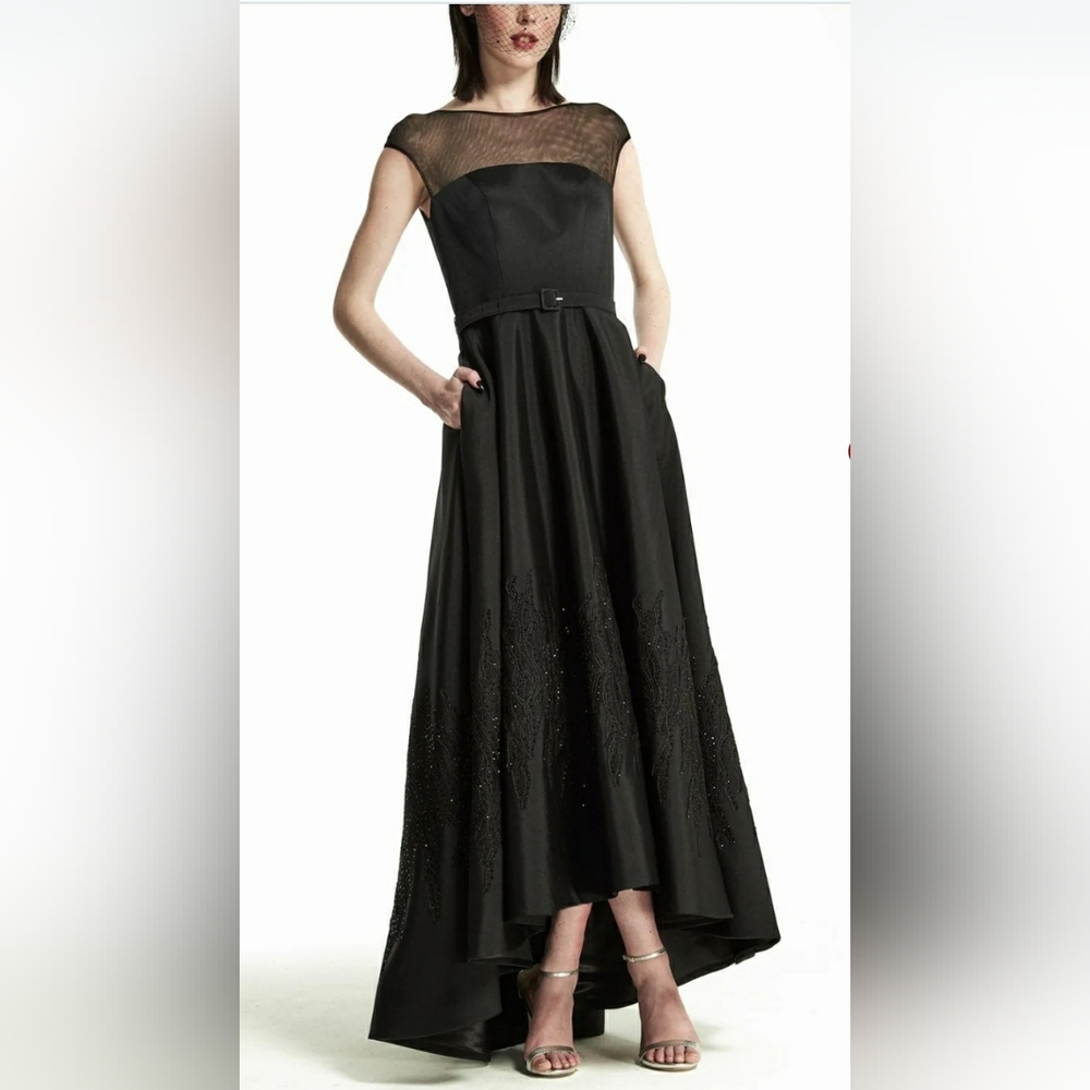 Park108 NEW Black Beaded Belted Sleeveless Maxi Gown Dress Size 4 #M403